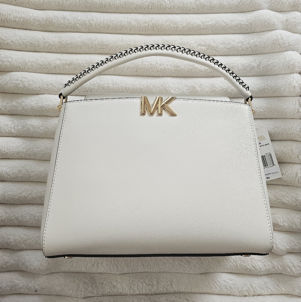 Nwt Michael Kors White and Gold Shoulder Bag with Elegant Design